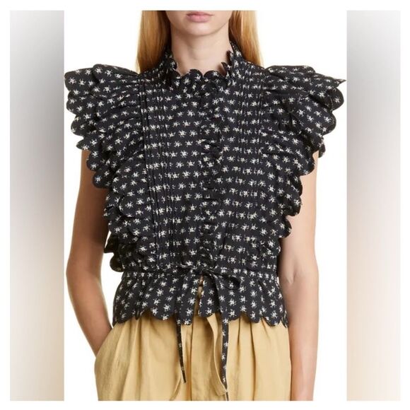Sea New York Pascala Floral Print Ruffle Blouse, Size 4 - Picture 1 of 8